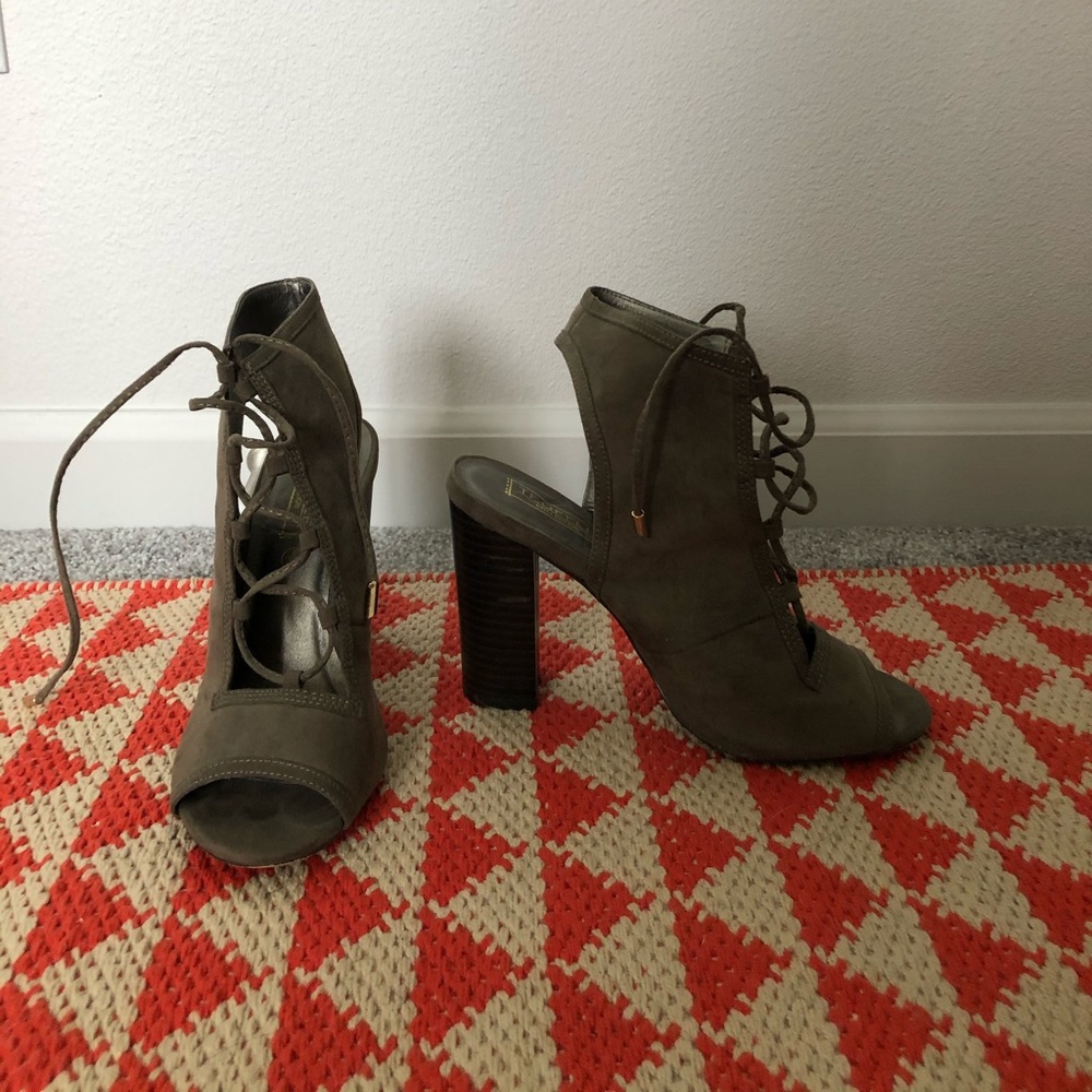 SIMMI London Khaki Suede Lace Up Shoe Boot